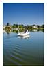 On the lake with motorboat